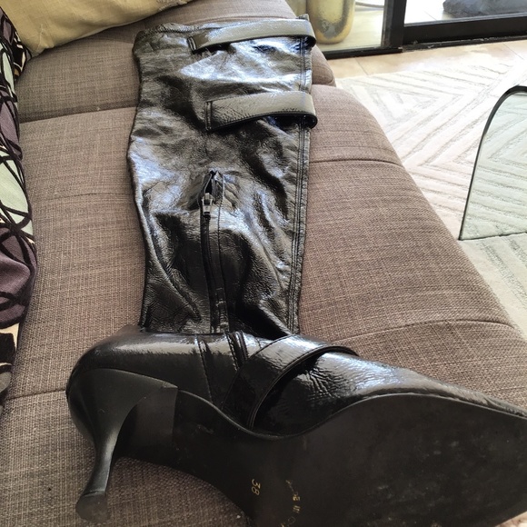 Leather Patent Boots - Picture 1 of 4
